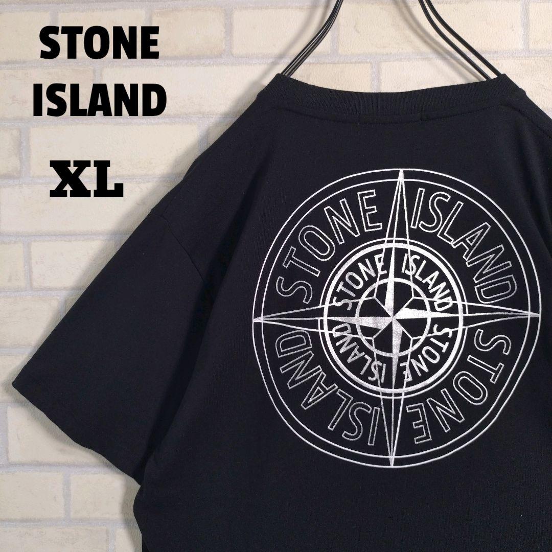 ストーンアイランド★センターロゴ コンパス バックプリント 半袖 Tシャツ XL