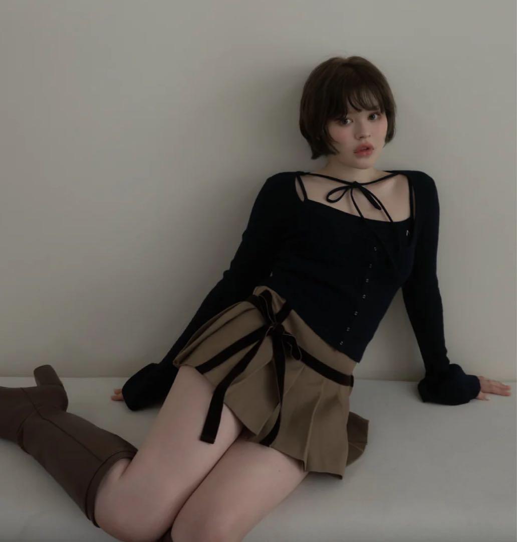 トップス andmary Raelynn knit tops navy