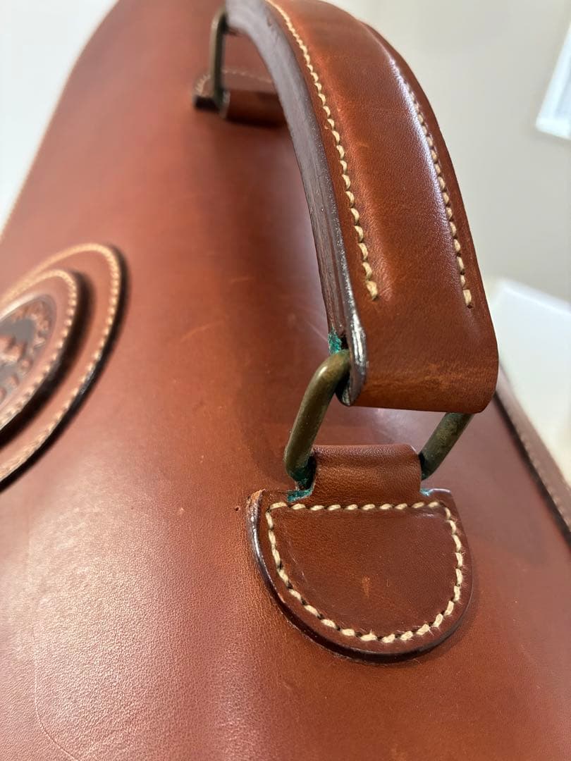 MICHEL CLO 本革 レザー バッグ ショルダー ボストン 2way 茶