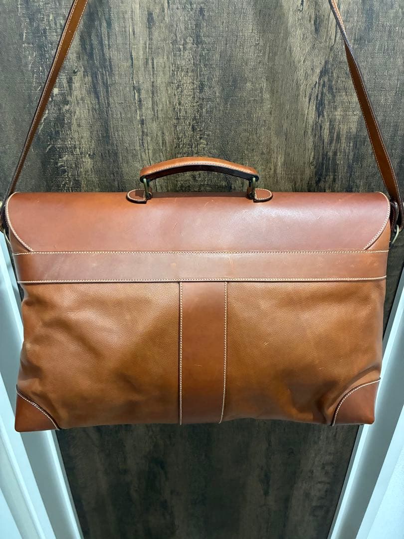 MICHEL CLO 本革 レザー バッグ ショルダー ボストン 2way 茶