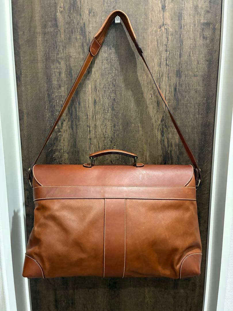 MICHEL CLO 本革 レザー バッグ ショルダー ボストン 2way 茶