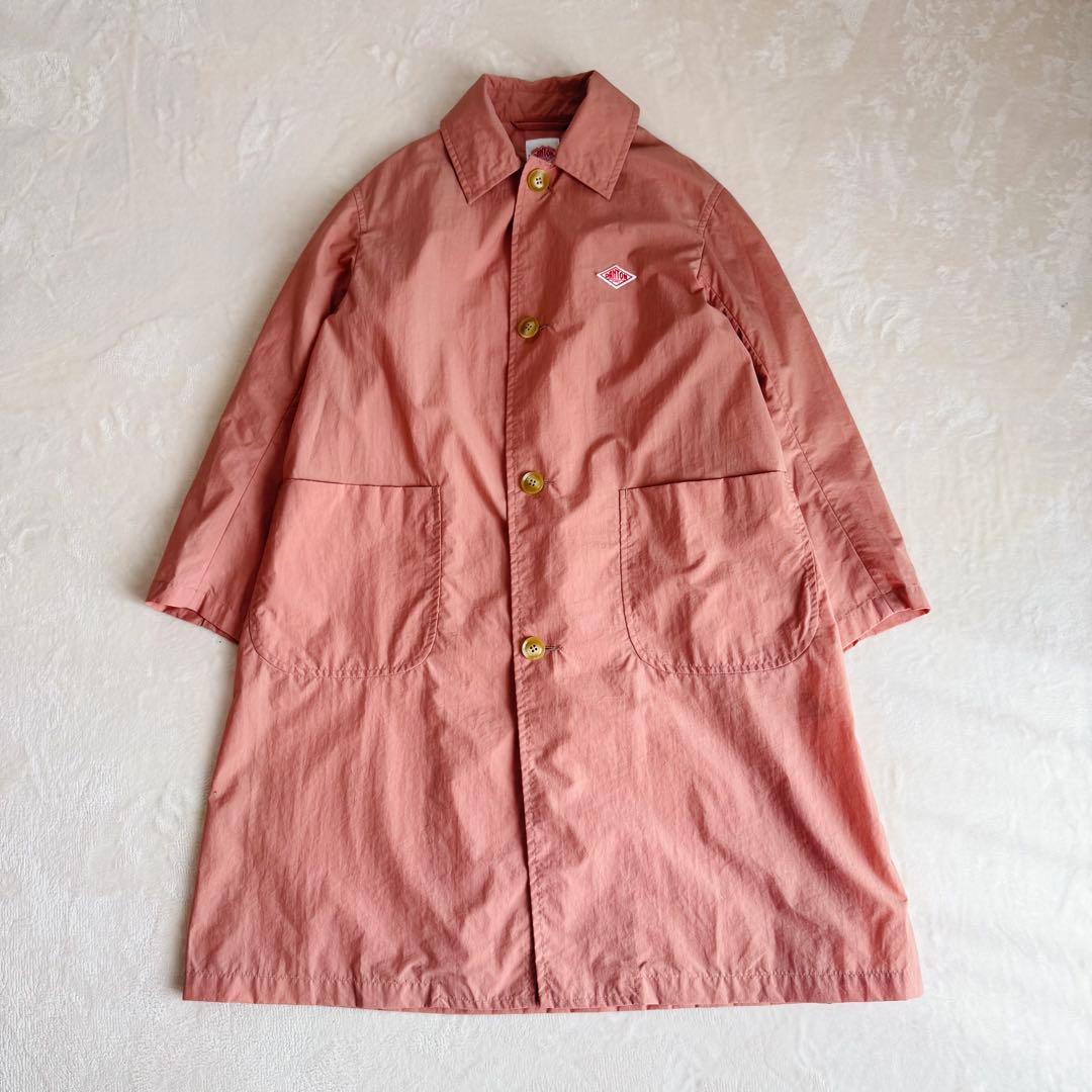 【極美品】DANTON ナイロン タフタコート ピンク ステンカラー 希少 レア