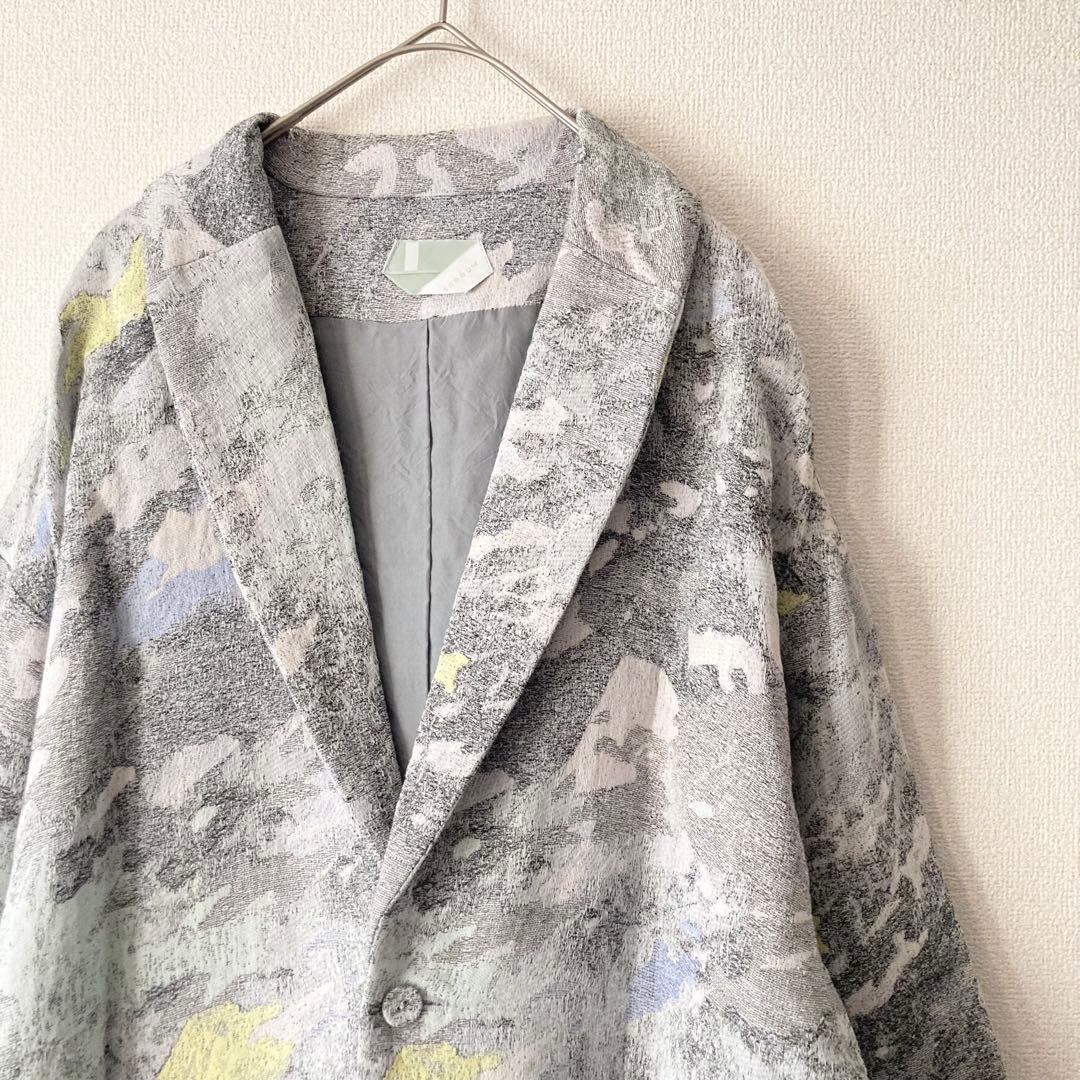 【美品】sneeuw ジャケット ジャガード グレー