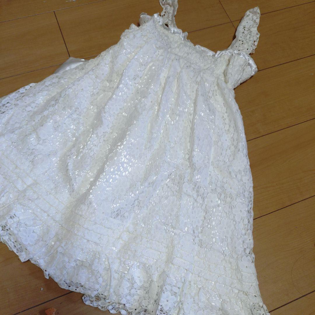 【新品・未使用】リズリサ＊サマードレス＊ホワイト＊レースワンピース＊リボンワンピ