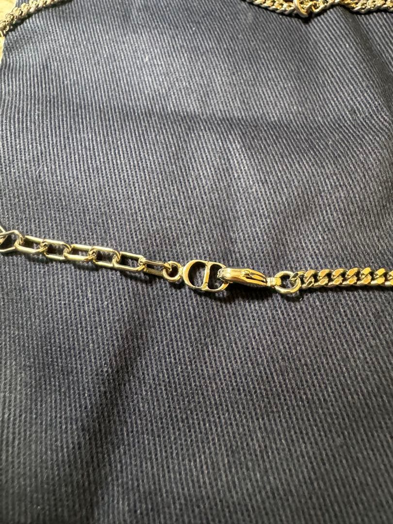 《美品》Dior ロゴ ラインストーン ネックレス シルバー 箱あり