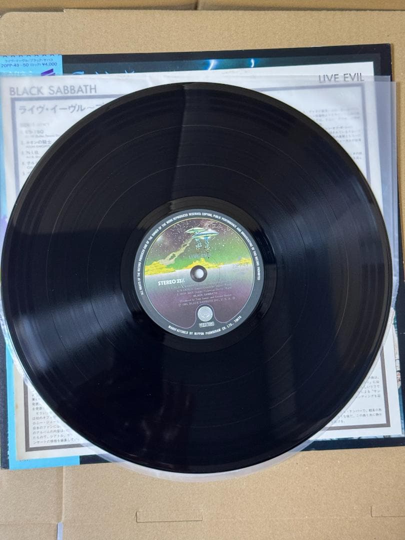 帯付き ＬＰレコード 中古 美品 現状品 ライヴ・イーヴル ブラックサバス