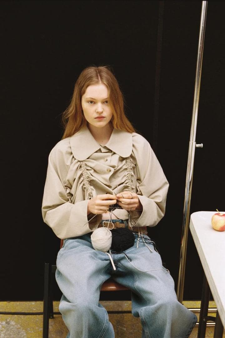 ZARA フリル付きクロップドトレンチコート ベージュ XS～S
