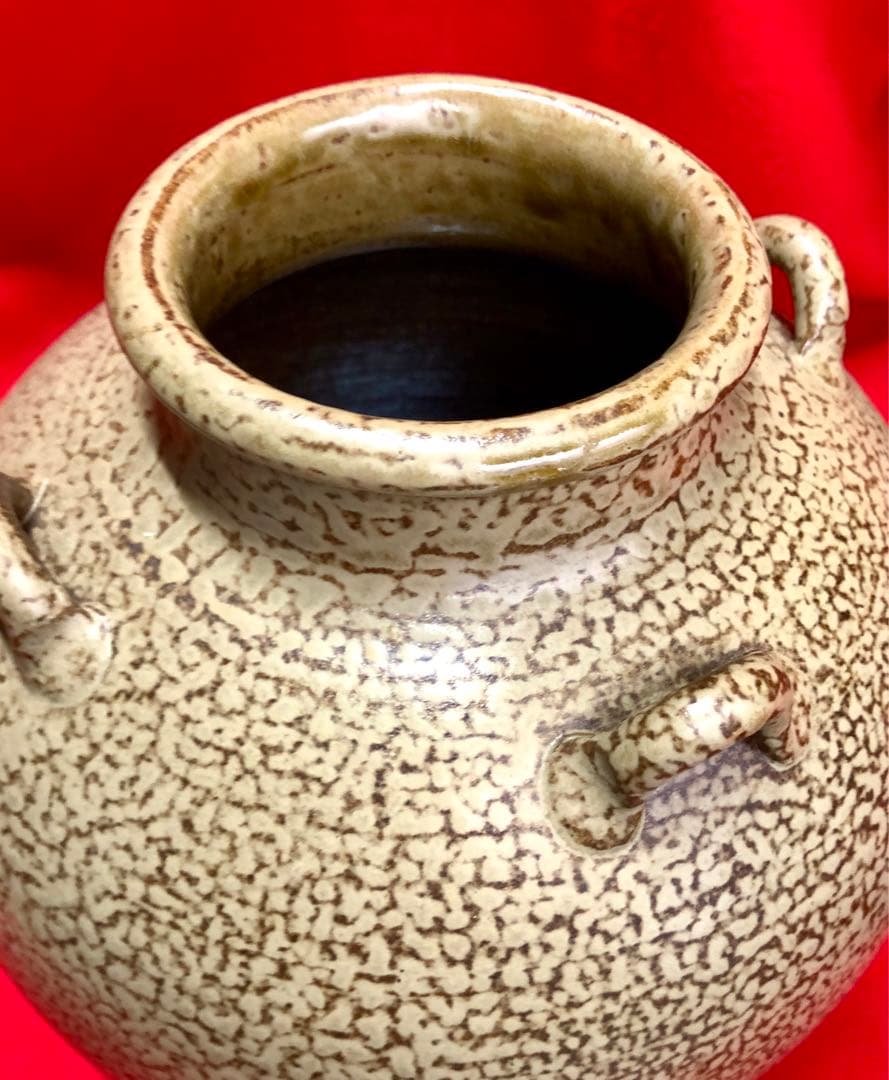 四耳壺　高さ20ｃｍ　志戸呂焼　白幡鳳悦作　四耳 祖母懐
