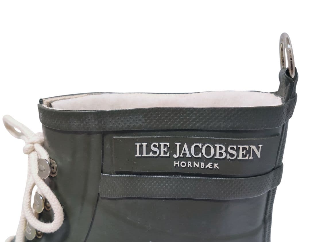 ILSE JACOBSEN レインブーツ レースアップ カーキ 23.0cm