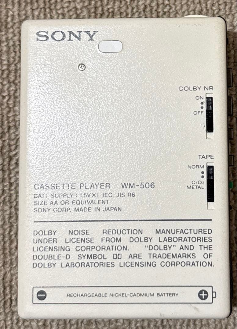SONY WM-506 ウォークマン カセット 動作未確認 日本製