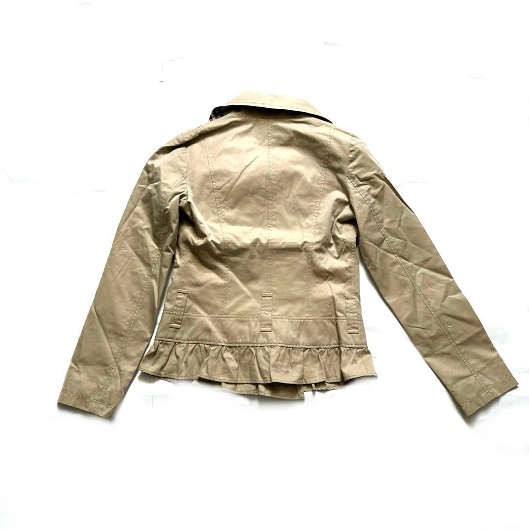 BURBERRY BLUE LABELビッグボタンフリルジャケットベージュ38
