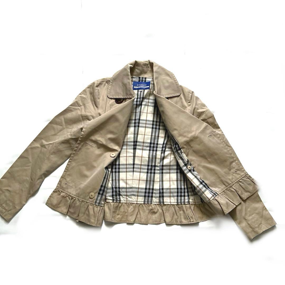 BURBERRY BLUE LABELビッグボタンフリルジャケットベージュ38