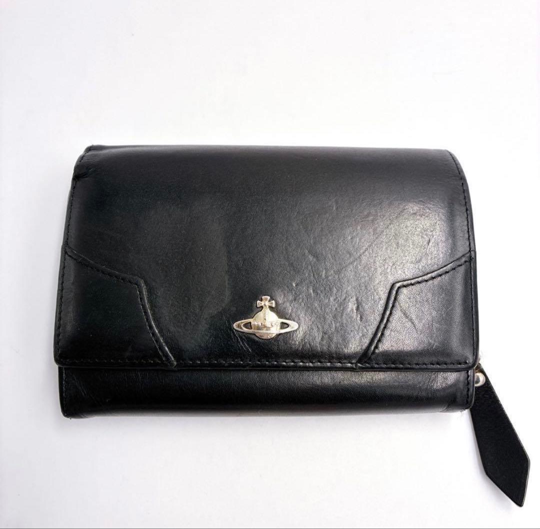 Vivienne Westwood レザーオーブ金具 2つ折り財布