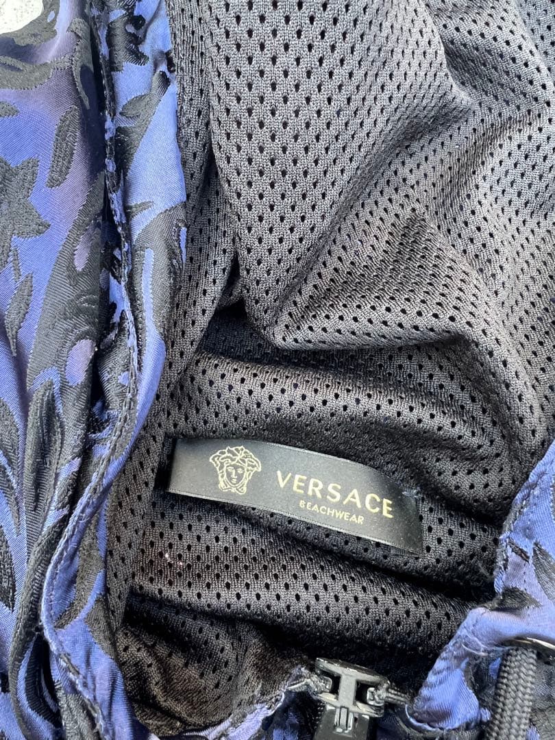 レア⚠️VERSACE ペイズリー 薄手セットアップ ネイビー
