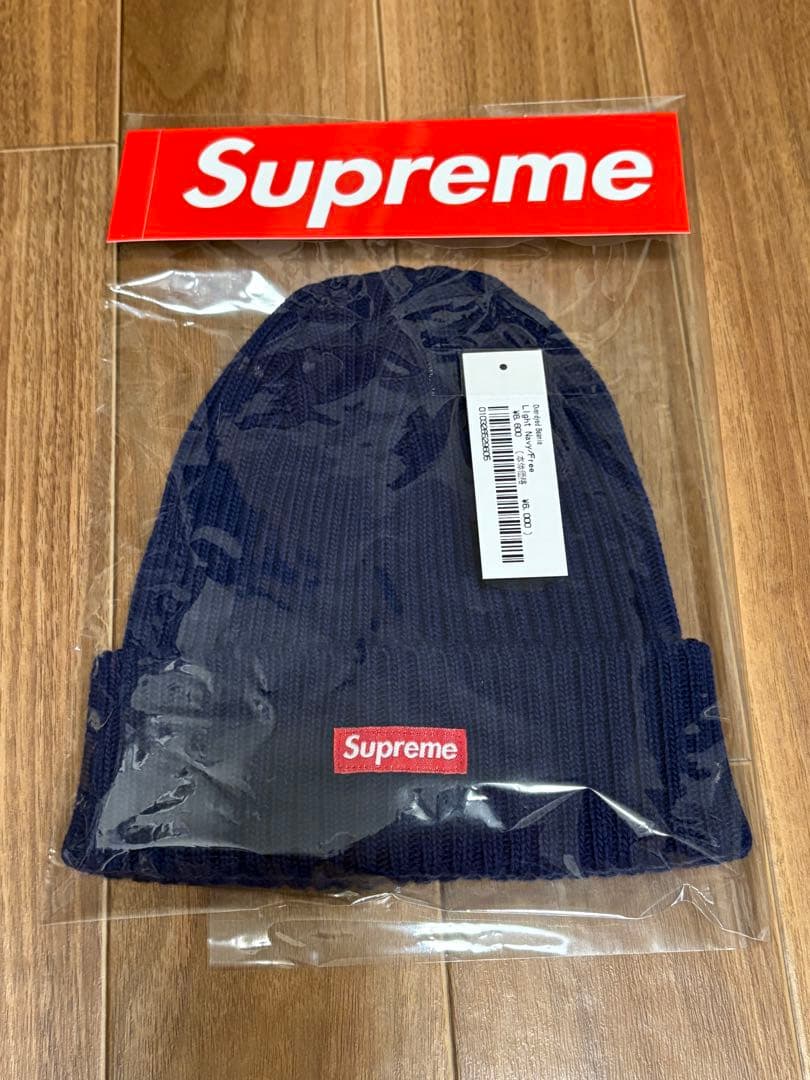 新品⭐️Supreme Overdyed Beanie ネイビー boxlogo