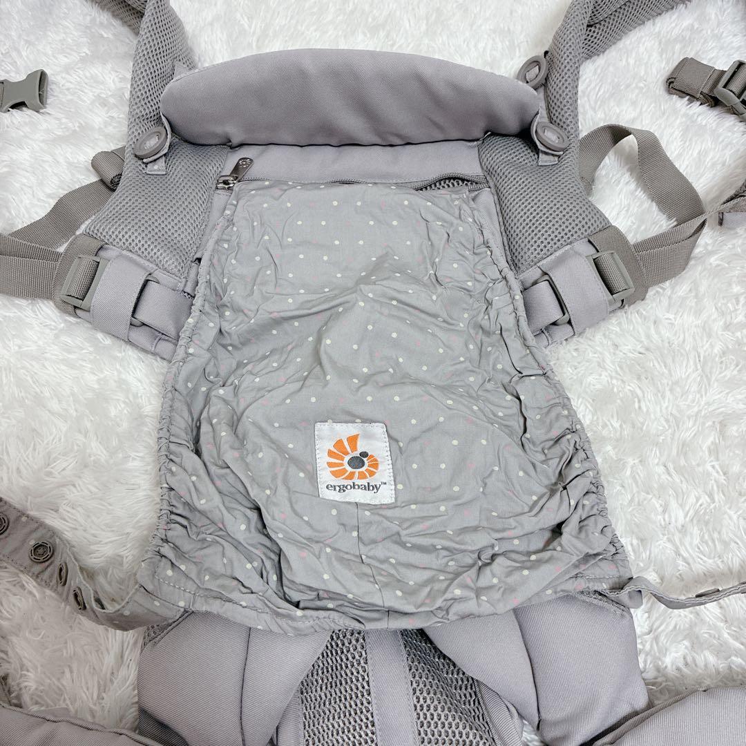 【美品】ergo エルゴ オムニ360 クールエア 限定色 グレーピンクドット