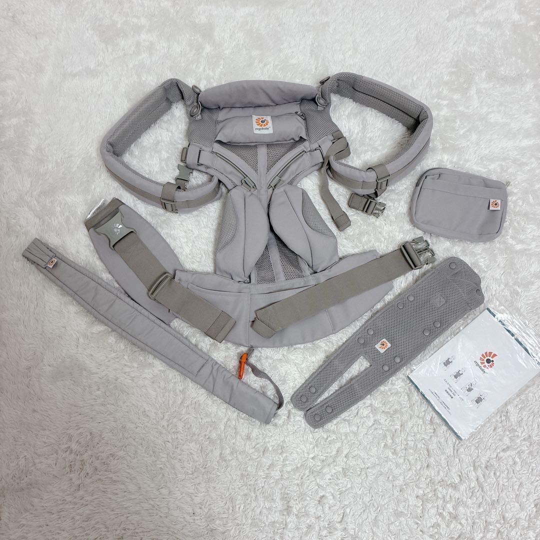 【美品】ergo エルゴ オムニ360 クールエア 限定色 グレーピンクドット