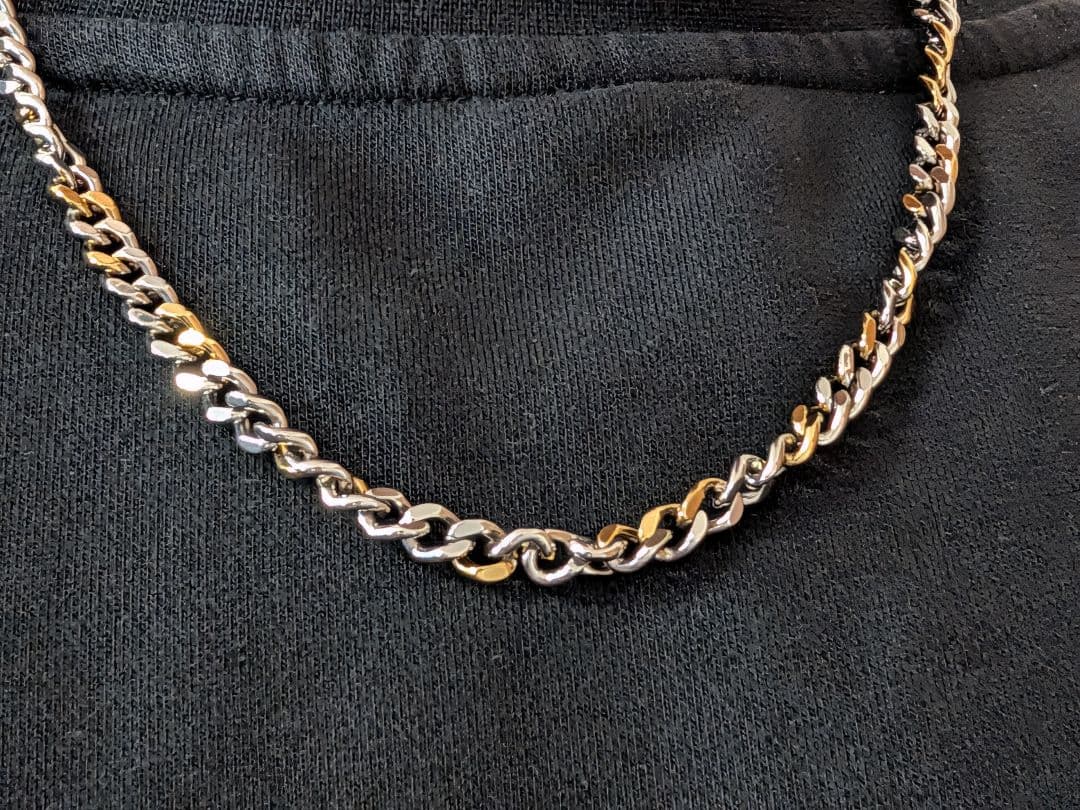 DIESEL(ディーゼル)ロゴモチーフツートーンチェーンネックレス DX1355