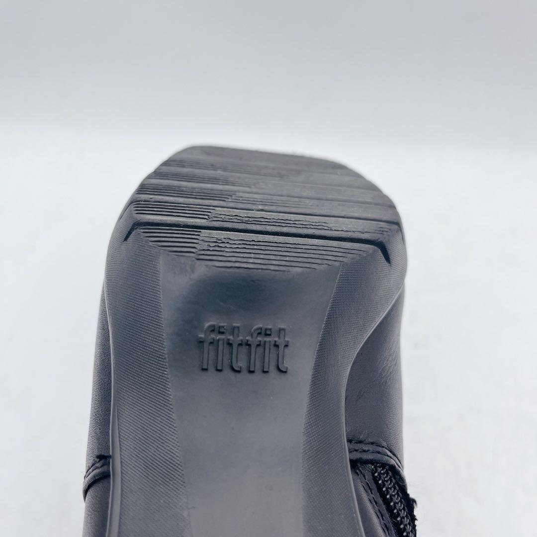 fitfit フレックスヒールサイドゴアブーツ サイドジップ 黒 23.5cm