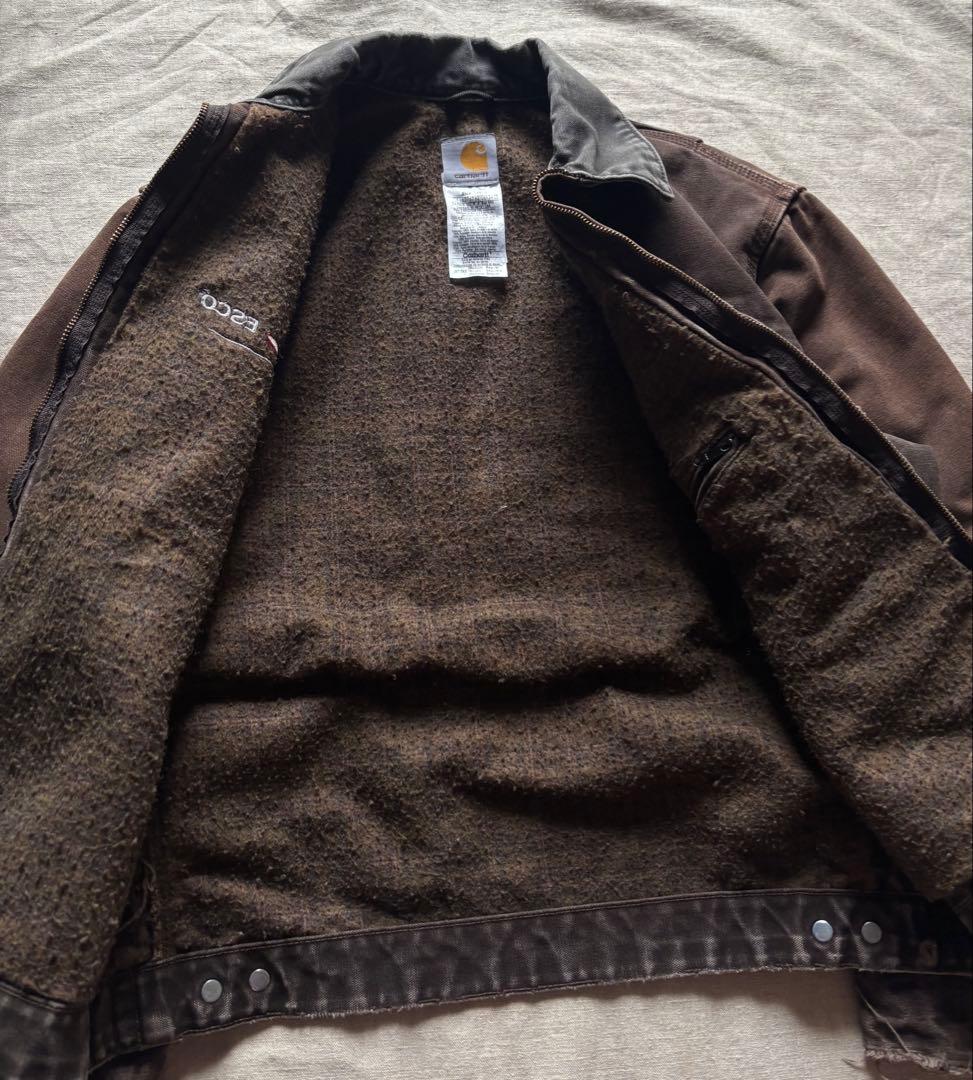 【鬼フェード】 Carhartt デトロイトジャケット DKB ダークブラウンM