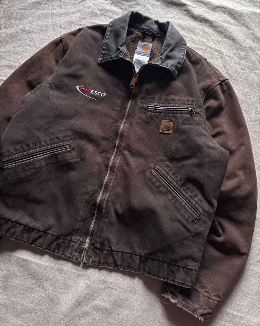 【鬼フェード】 Carhartt デトロイトジャケット DKB ダークブラウンM