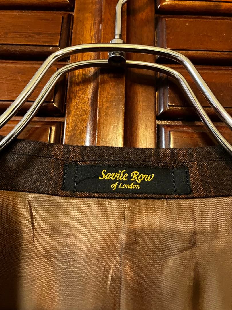 美品　Savile Row ブラウンチェック テーラード　ジャケット　スーツ