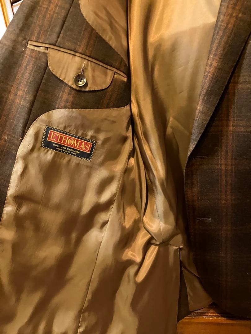 美品　Savile Row ブラウンチェック テーラード　ジャケット　スーツ