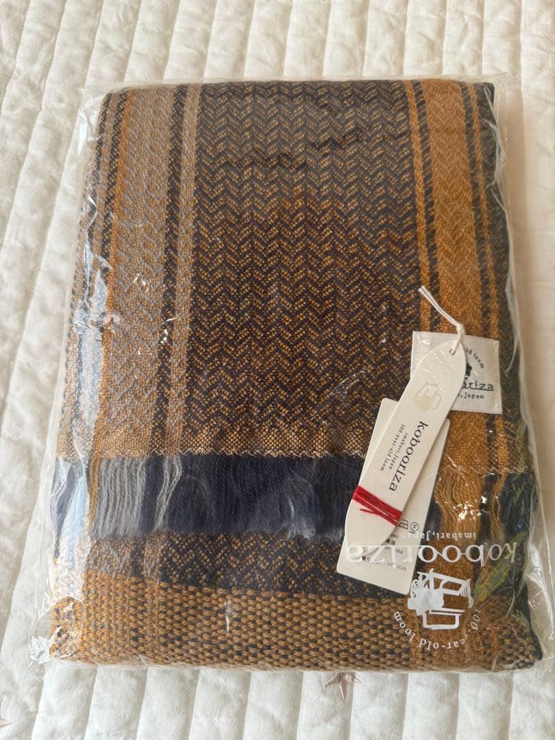 【新品未使用】kobo oriza 工房織座　ウール変わり織りマフラー