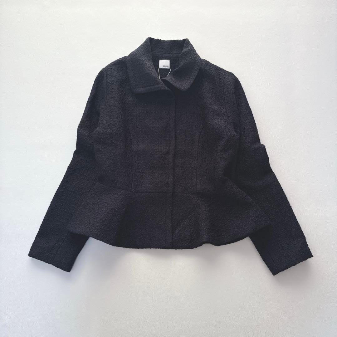 【新品】JENNE ぺプラム　ツイードジャケット　ネイビー　近年モデル