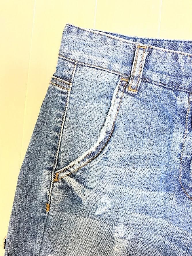 【新品 タグ付き】ドルチェ＆ガッバーナ ダメージ ビジュー デニム パンツ 36