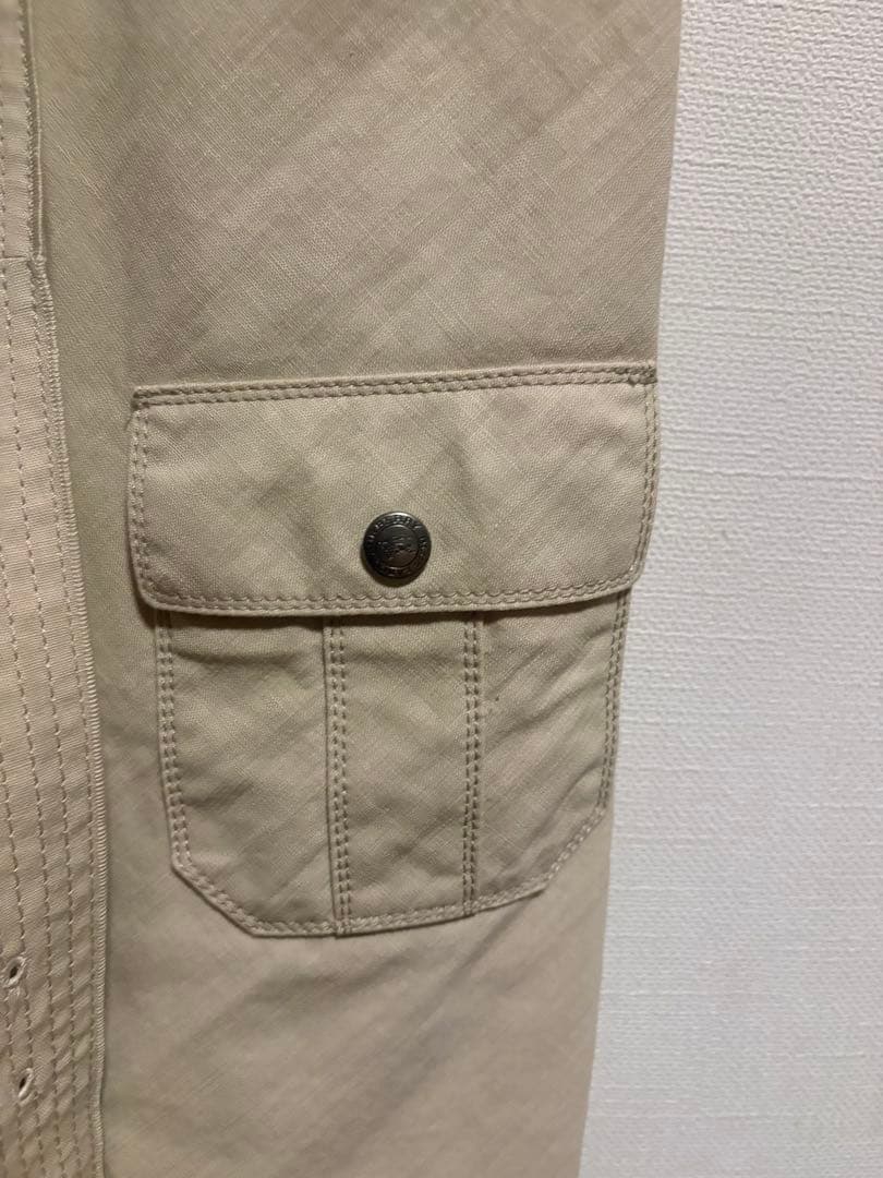 バーバリーブルーレーベル　ロゴ入りリネン混ノースリーブワンピース