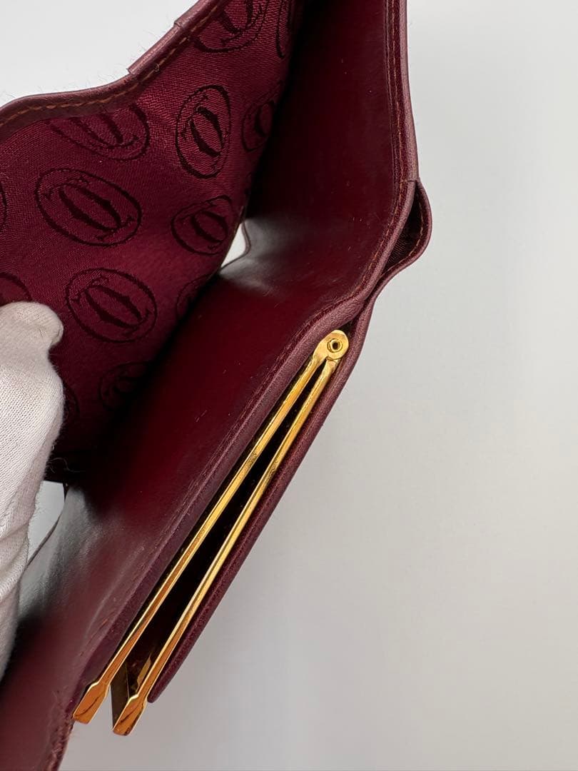 Cartier マストライン がま口財布 ボルドー ヴィンテージ 美品