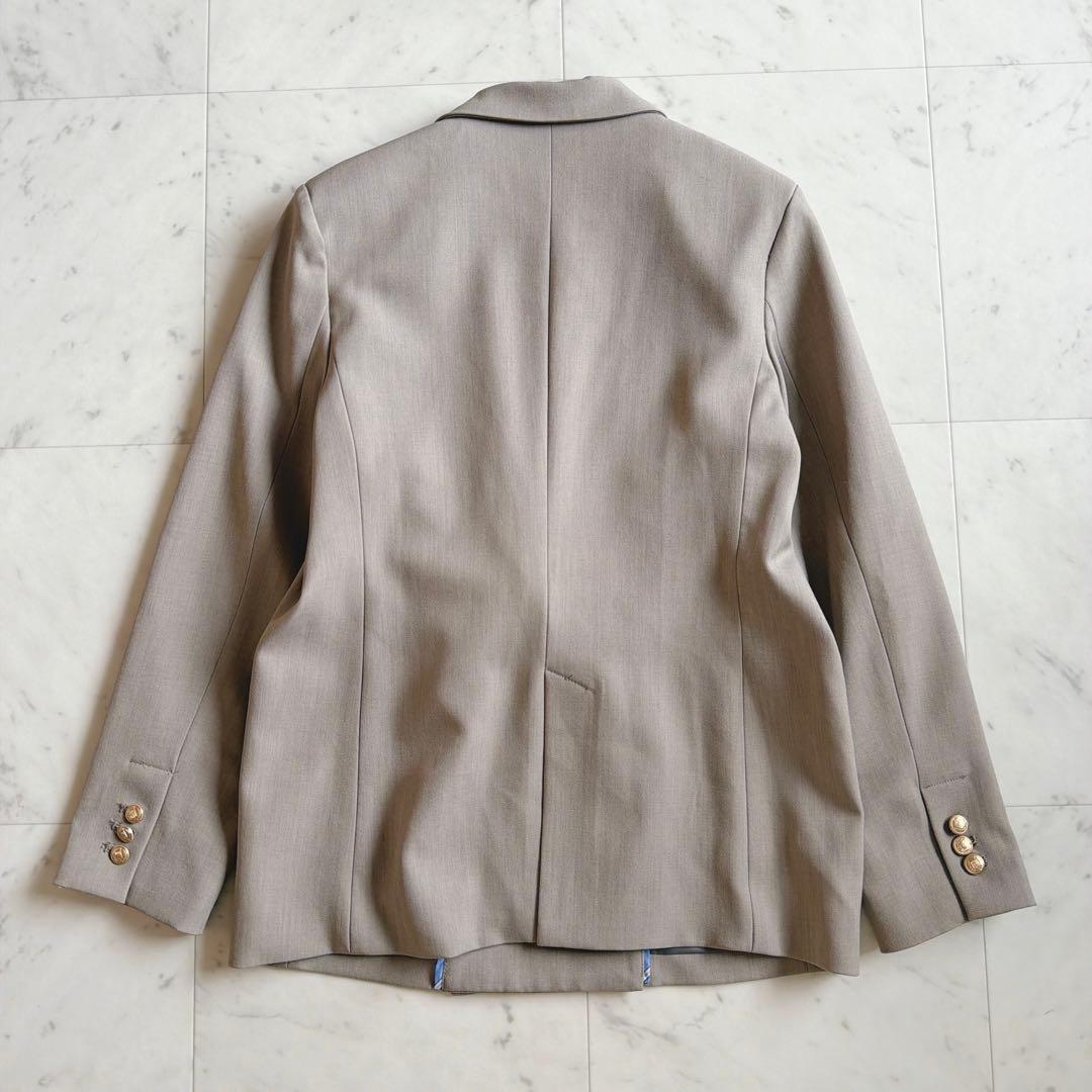 LARUTA 金ボタンテーラードジャケット モカ　Lサイズ　ダブルボタン