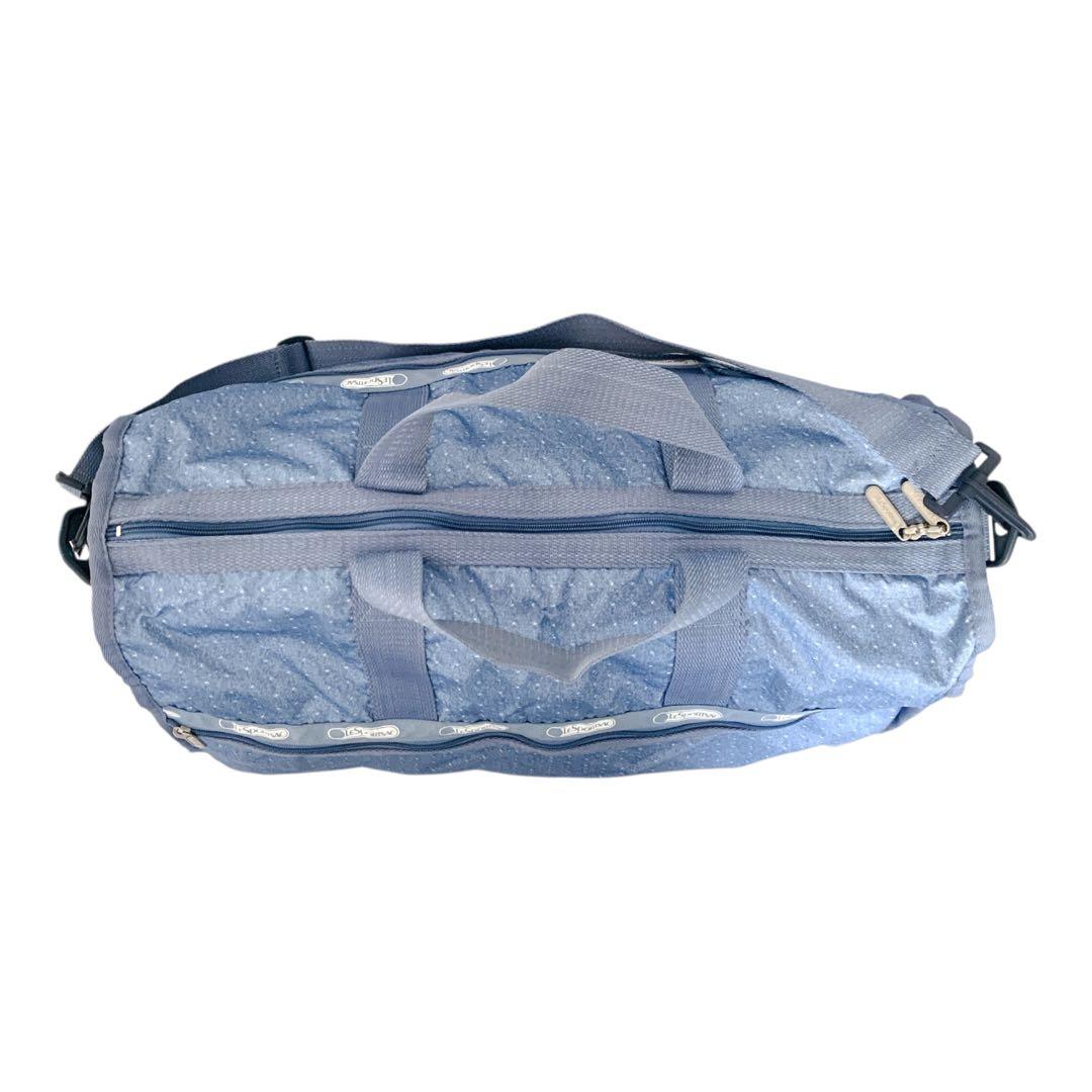 LeSportsac 2wayボストンバッグ デニム調ドット柄 ポーチ付 LG