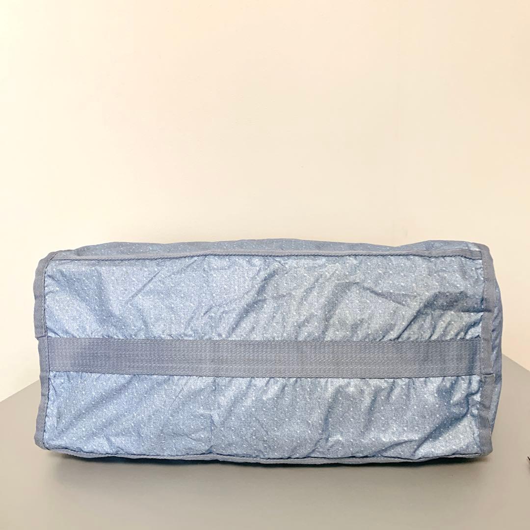 LeSportsac 2wayボストンバッグ デニム調ドット柄 ポーチ付 LG