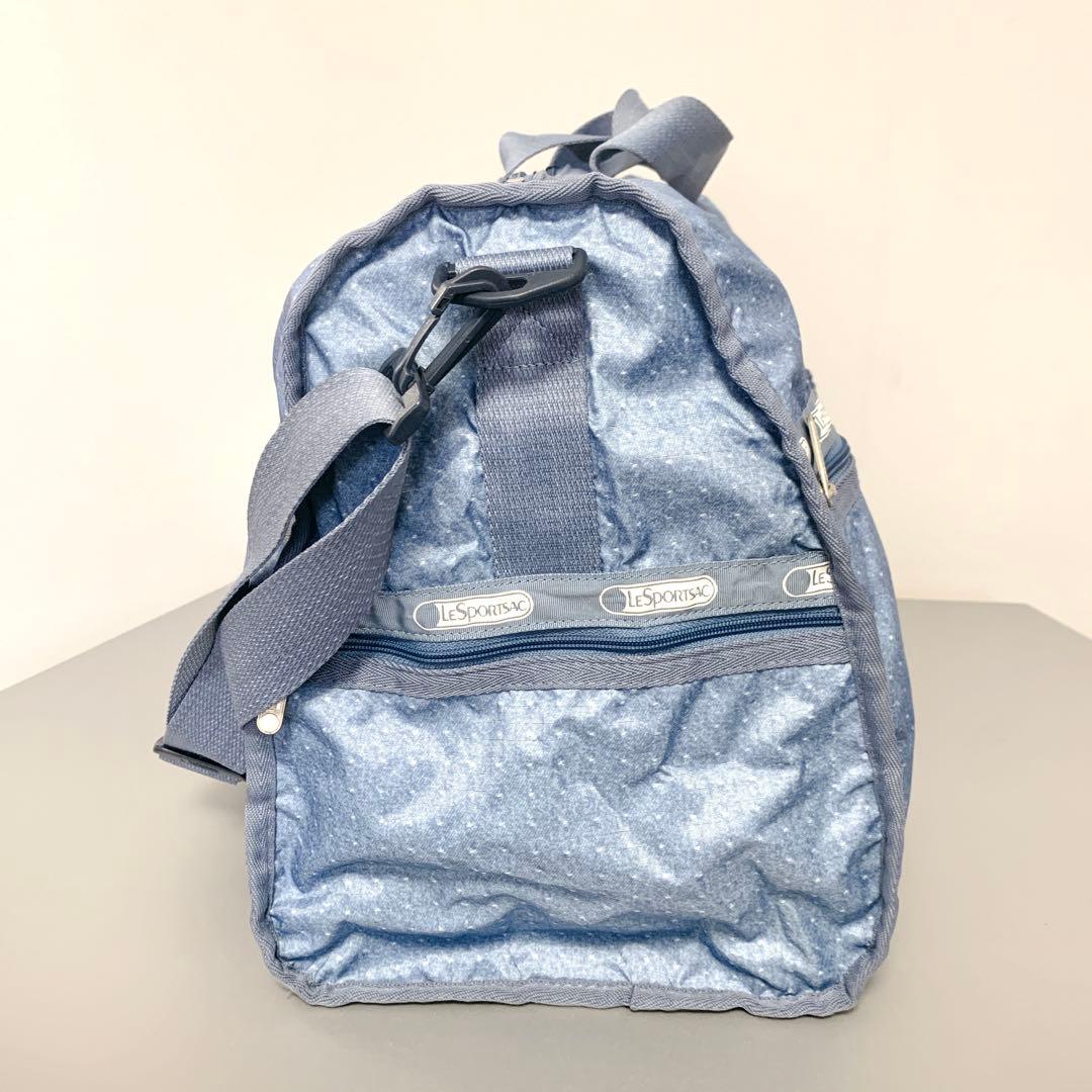 LeSportsac 2wayボストンバッグ デニム調ドット柄 ポーチ付 LG