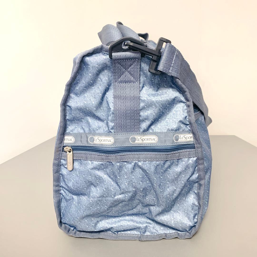 LeSportsac 2wayボストンバッグ デニム調ドット柄 ポーチ付 LG