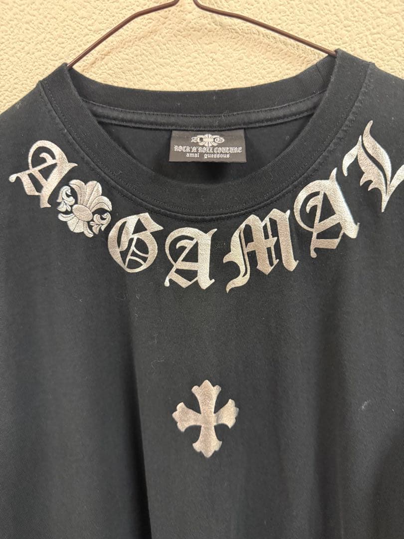 A&G エーアンドジー　シルバープリント　Tシャツ 黒　Lサイズ