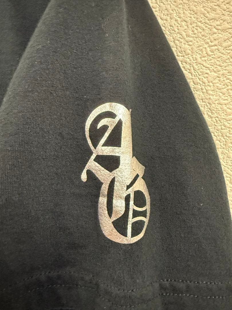A&G エーアンドジー　シルバープリント　Tシャツ 黒　Lサイズ
