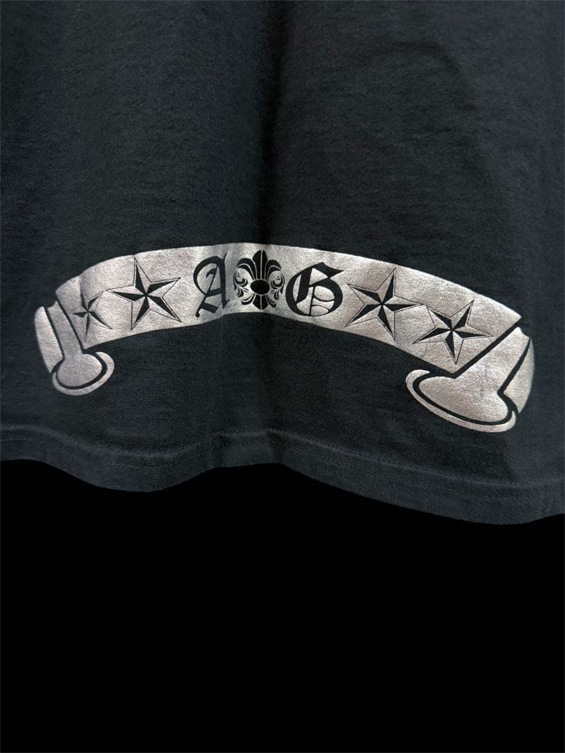 A&G エーアンドジー　シルバープリント　Tシャツ 黒　Lサイズ