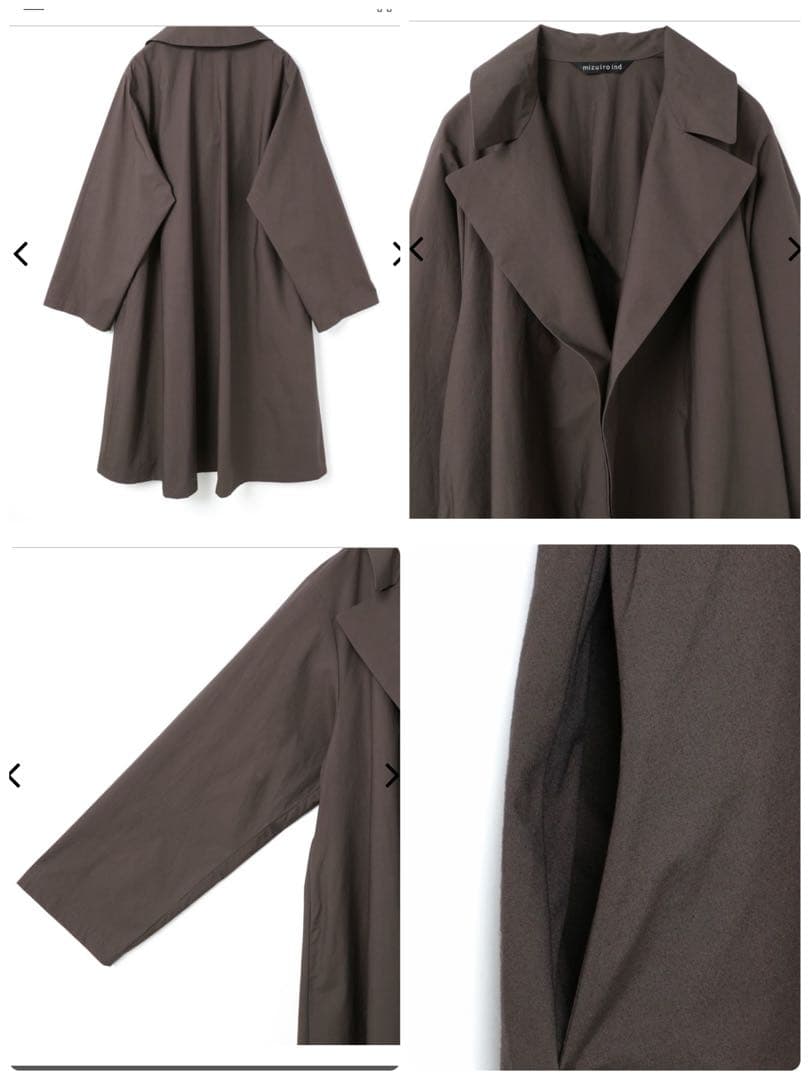 mizuiro ind 春先トレンチライクコート現行販売品
