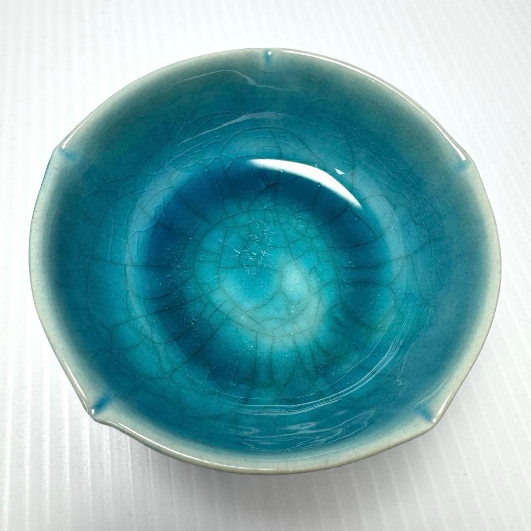 九谷焼 伊豆蔵寿郎 長寿 小鉢 小皿 5客セット 伝統工芸 工芸 食器 青緑