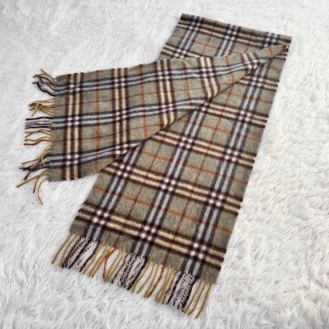 極美品 希少カラー Burberrys カシミヤ100 マフラー ノバチェック