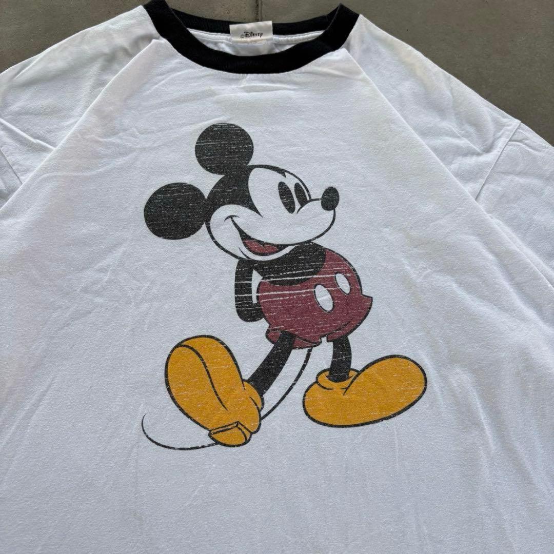 90s vintage Disney Mickey リンガー　Tシャツ　古着