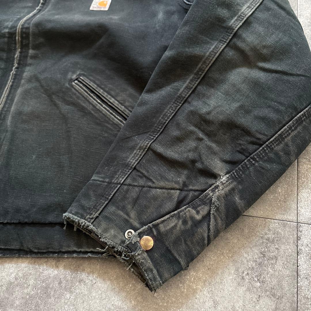 carhartt デトロイトジャケット　ブラック　フェード　usa ボロ