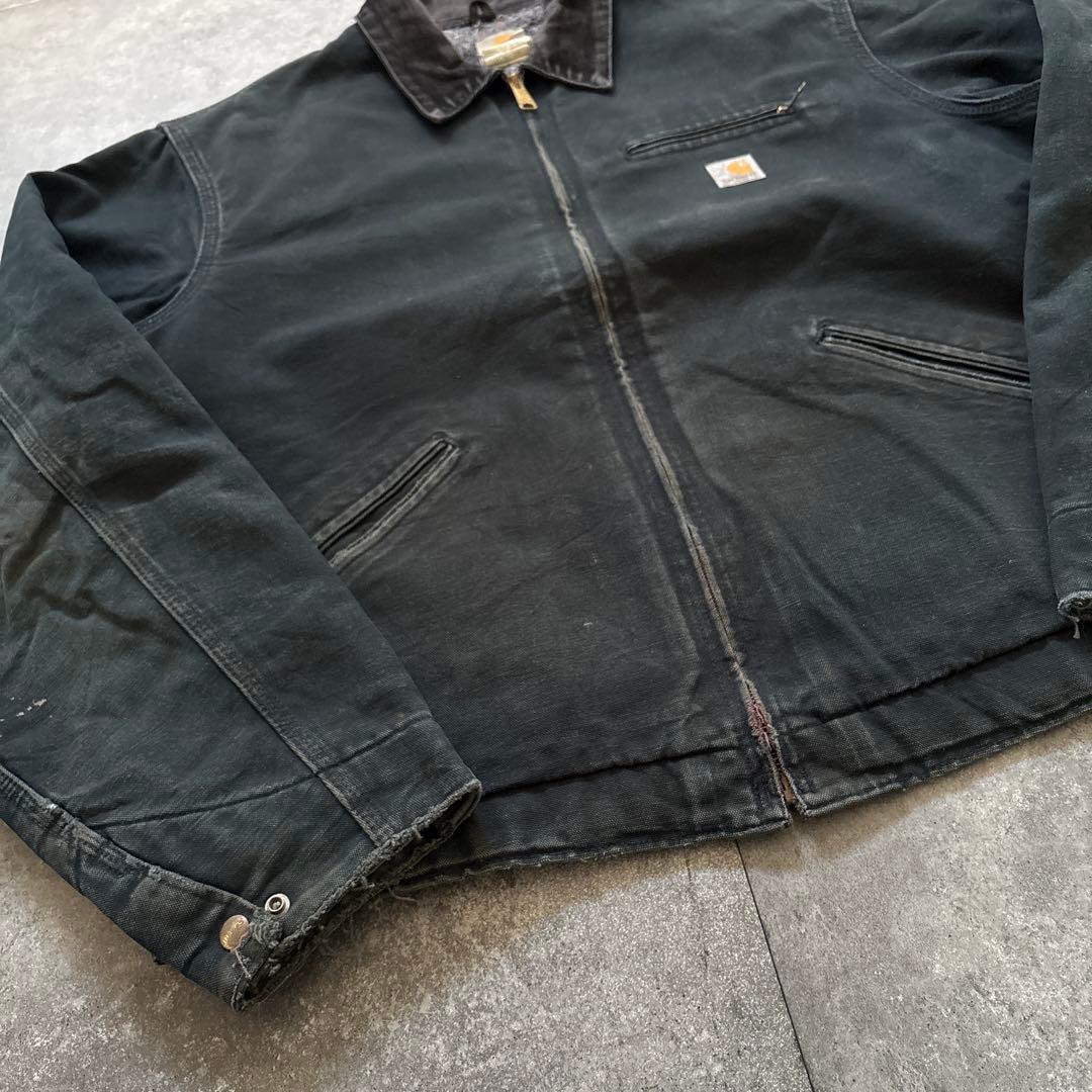 carhartt デトロイトジャケット　ブラック　フェード　usa ボロ