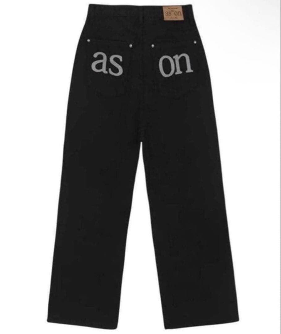 ASON as''on ブラック デニムパンツ M