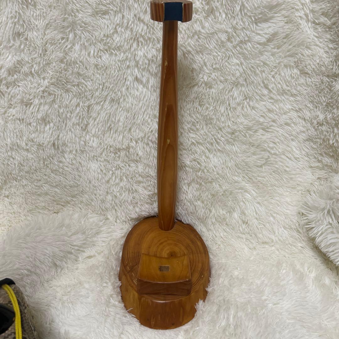 良品 沖縄 三線 蛇皮 黒漆 三味線 スタンド付き　初心者　入門