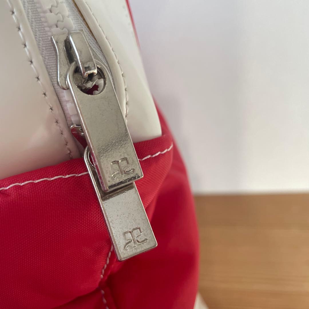 【数回使用】courrèges クレージュ ボストンバッグ （レッド）