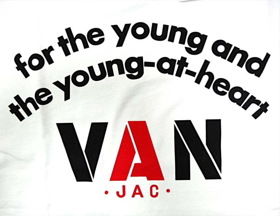 VAN JAC ヴァンヂャケット バックアーチロゴプリントTシャツ M ホワイト